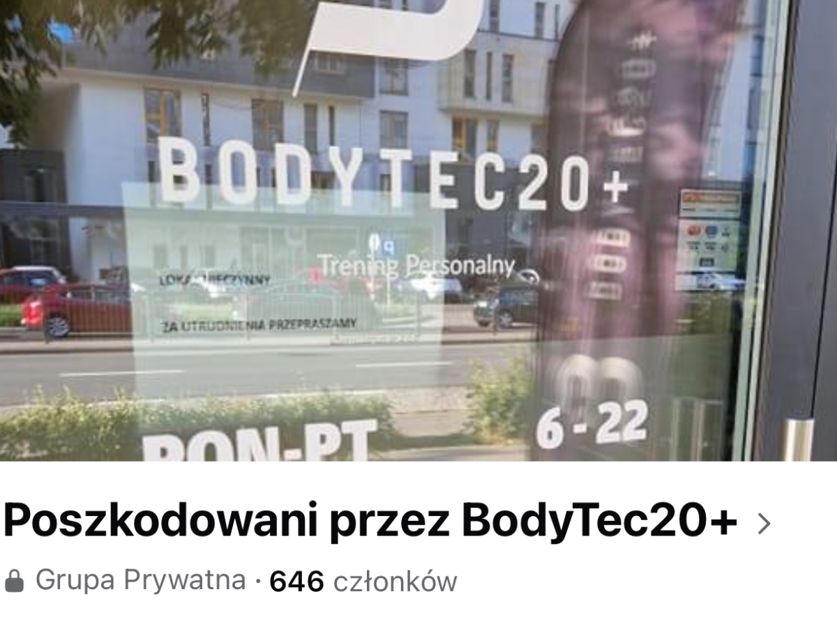 Klienci nabici w butelkę, BodyTEC 20+ upada z hukiem...